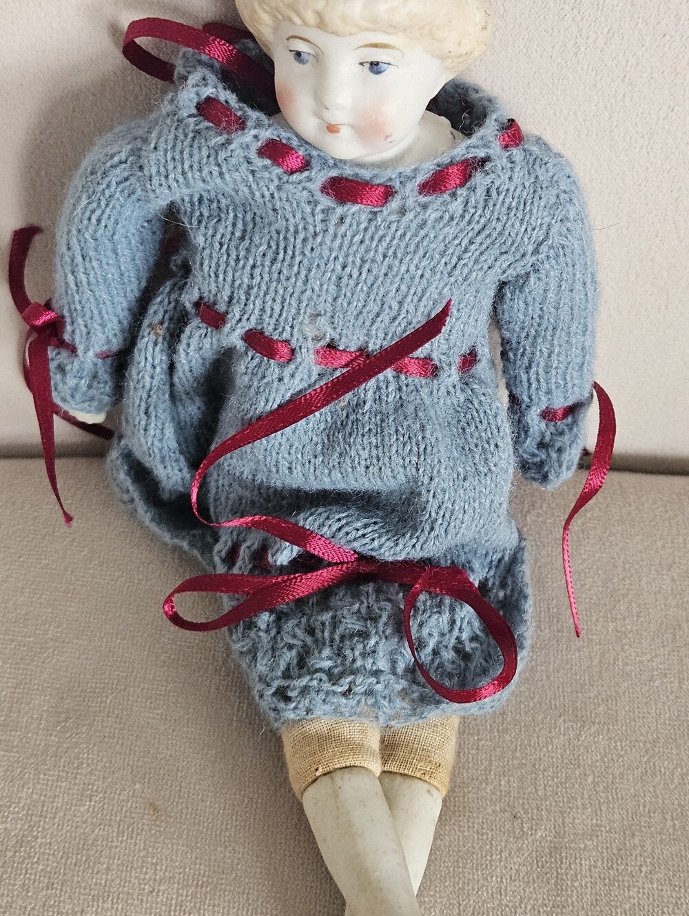 Vintage (1890-1920.)Mignonettes/Penny Doll. Doll face is hand painted.